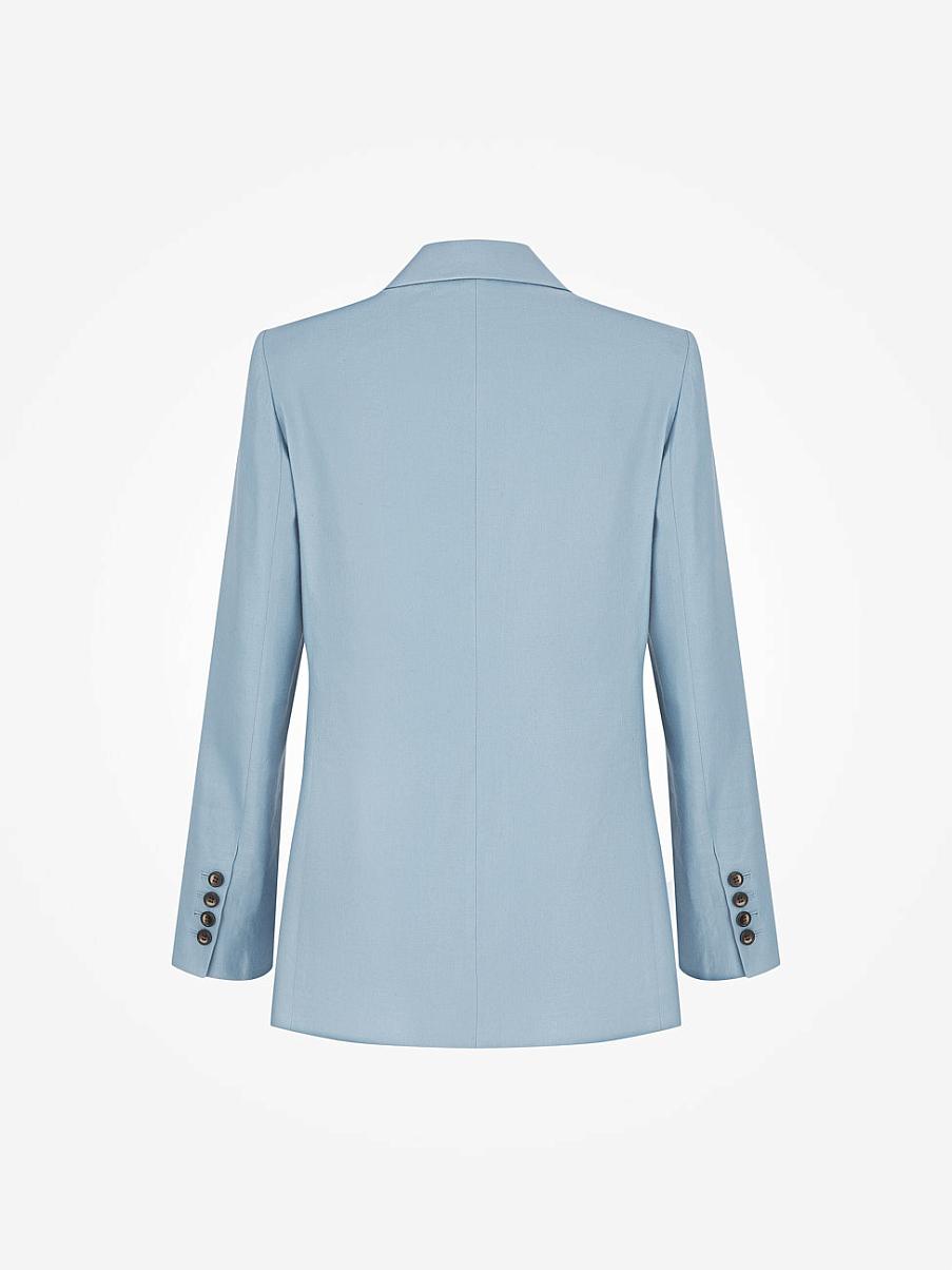 Прямой однобортный жакет со льном