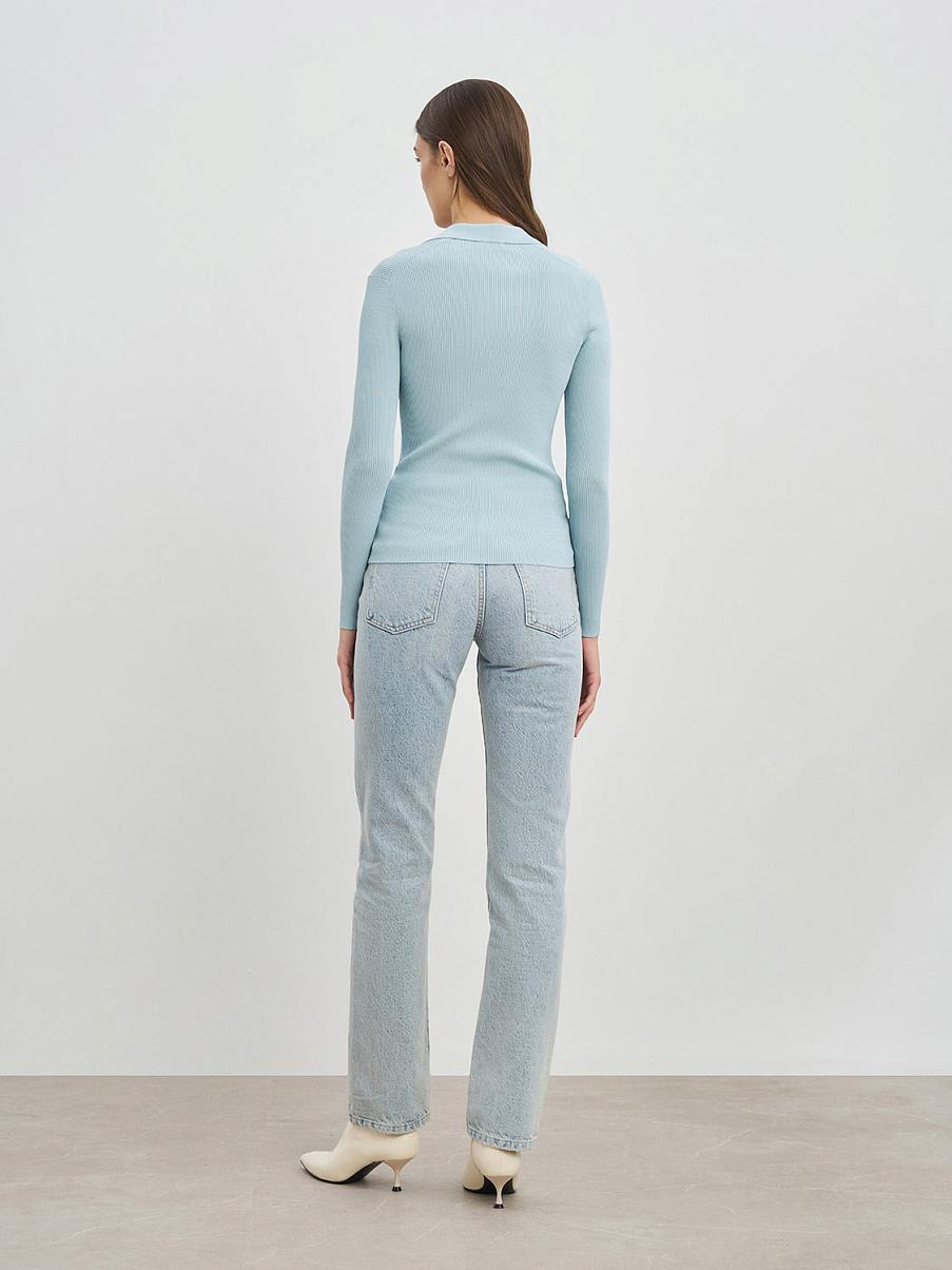 Трикотажный джемпер с V-образным вырезом