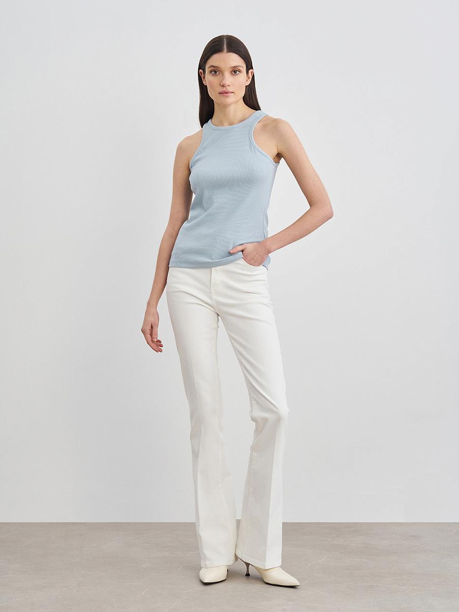 Хлопковый топ в рубчик