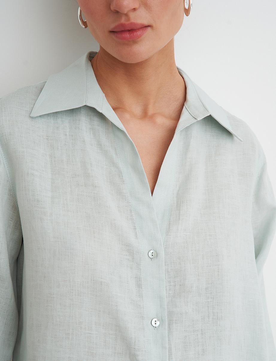 Удлиненная рубашка изо льна