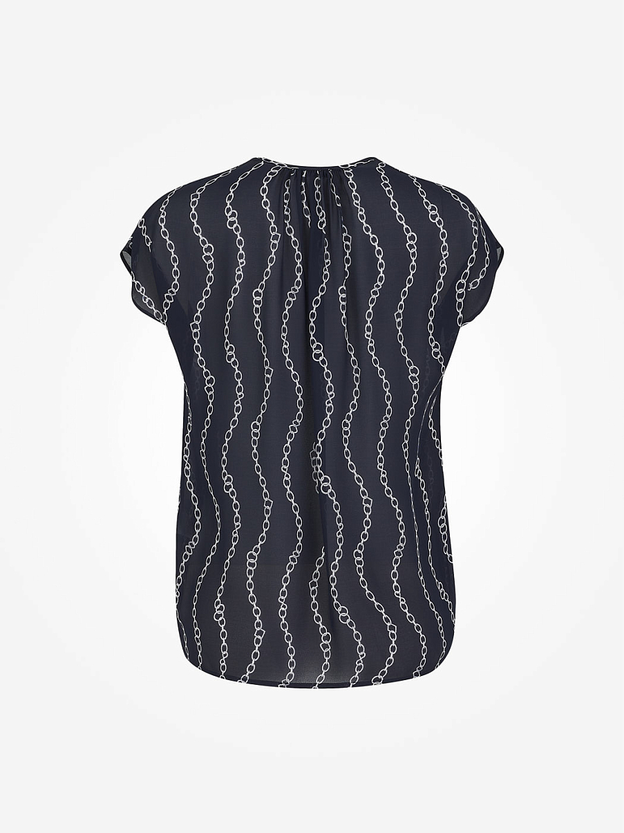 Блуза свободного кроя с коротким рукавом