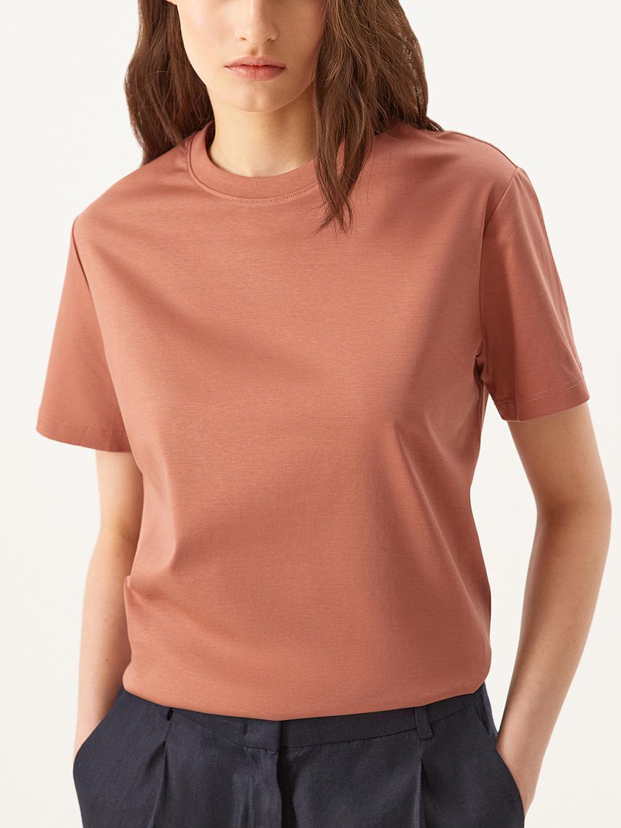 Футболка прямого кроя с шелком