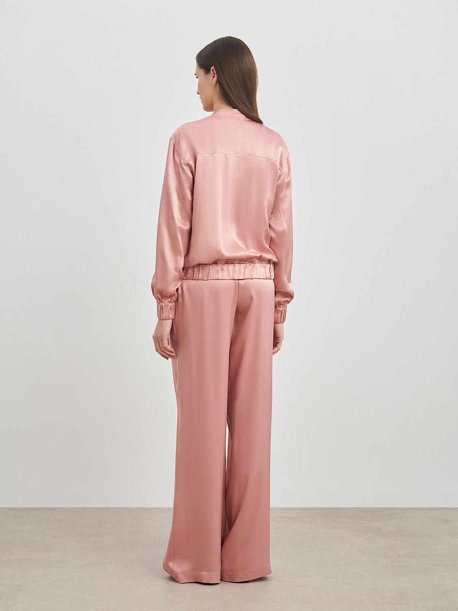 Атласный бомбер на молнии