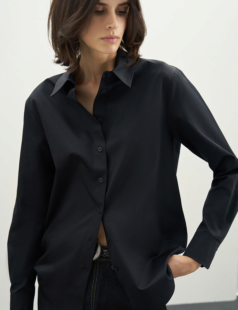 Хлопковая рубашка прямого кроя