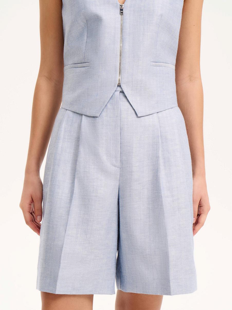 Шорты изо льна и шелка