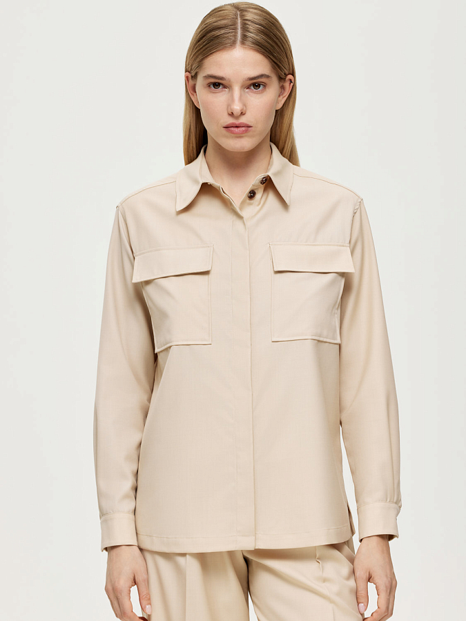 LSTR-102094 Рубашка (бежевый, XS)