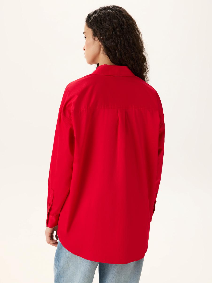 Хлопковая рубашка оверсайз