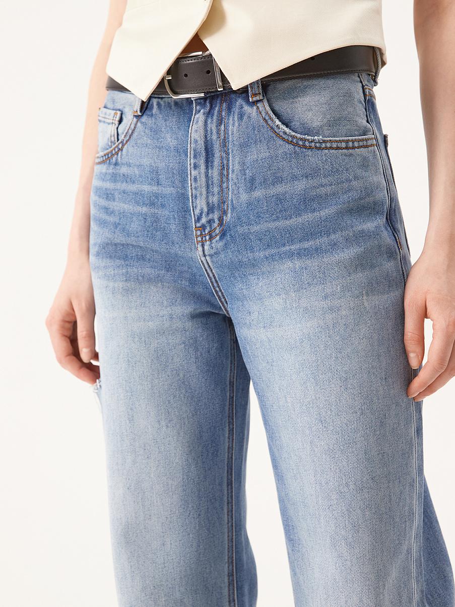 Прямые джинсы с необработанным краем