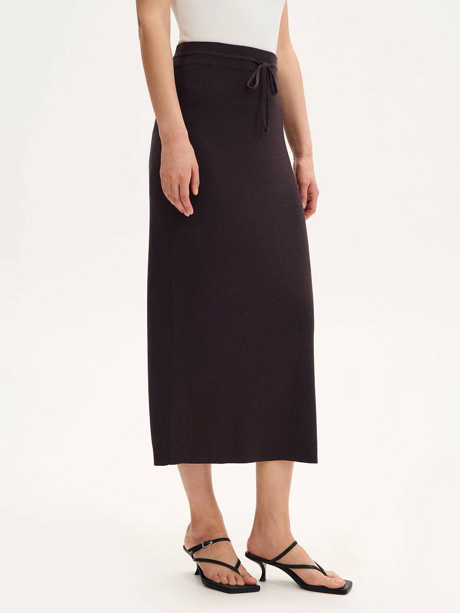 Юбка миди с шелком