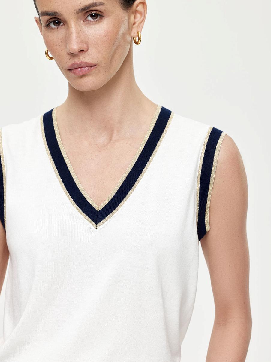 Трикотажная жилетка с шерстью мериноса и люрексом