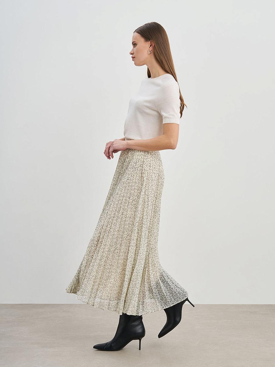 Плиссированная юбка с цветочным узором