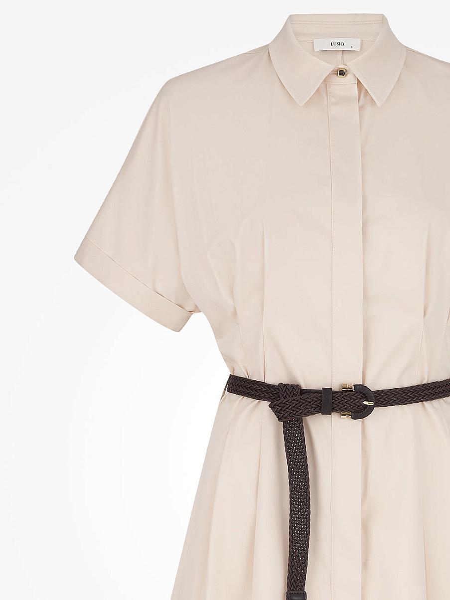 Платье-рубашка с коротким рукавом из хлопка