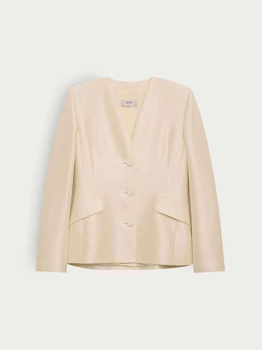 Жакет из шерсти и шелка