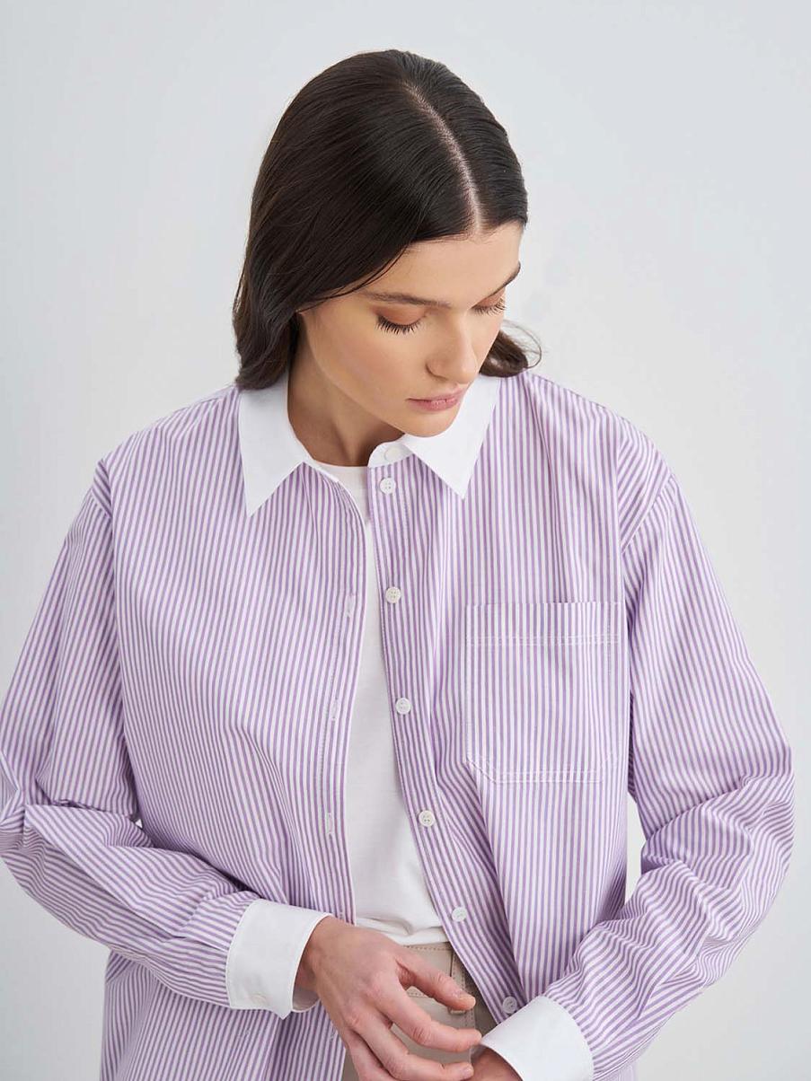 Рубашка из хлопка в полоску