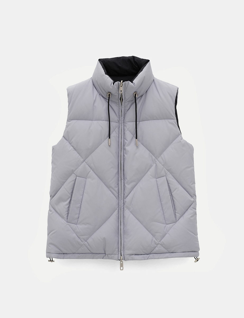 Двусторонняя жилетка с пухом и пером утки