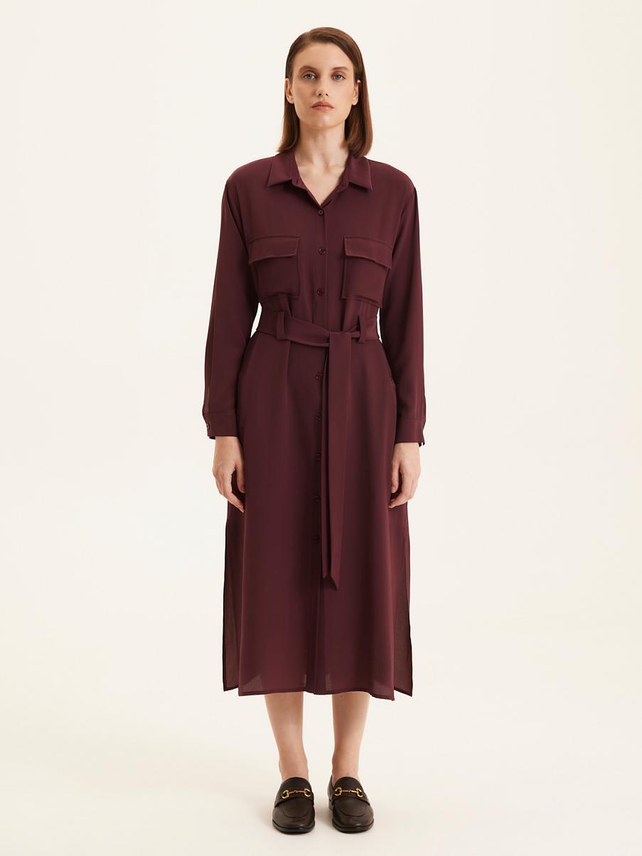 Шелковое платье рубашечного кроя