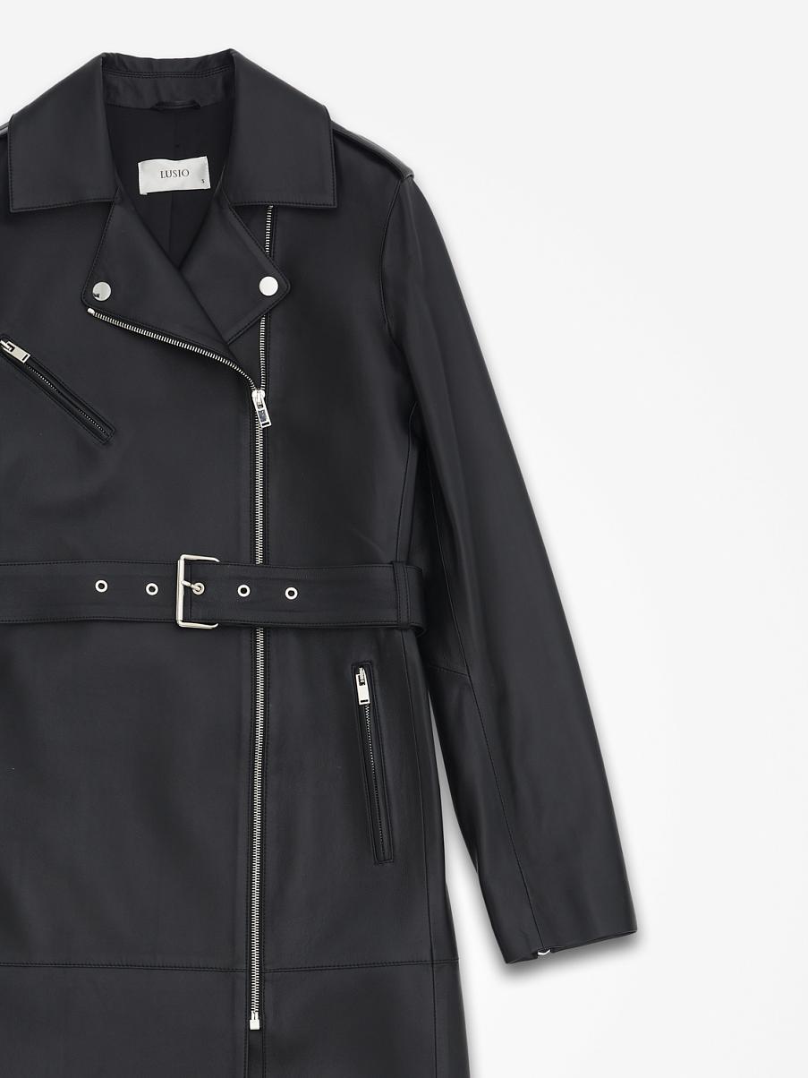 Тренч из натуральной кожи