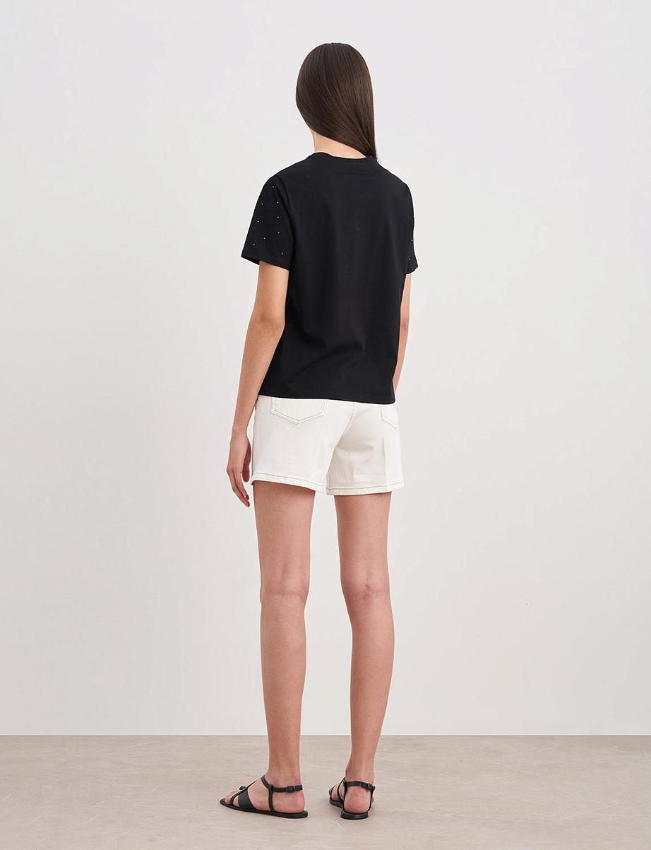 Футболка оверсайз из хлопка со стразами