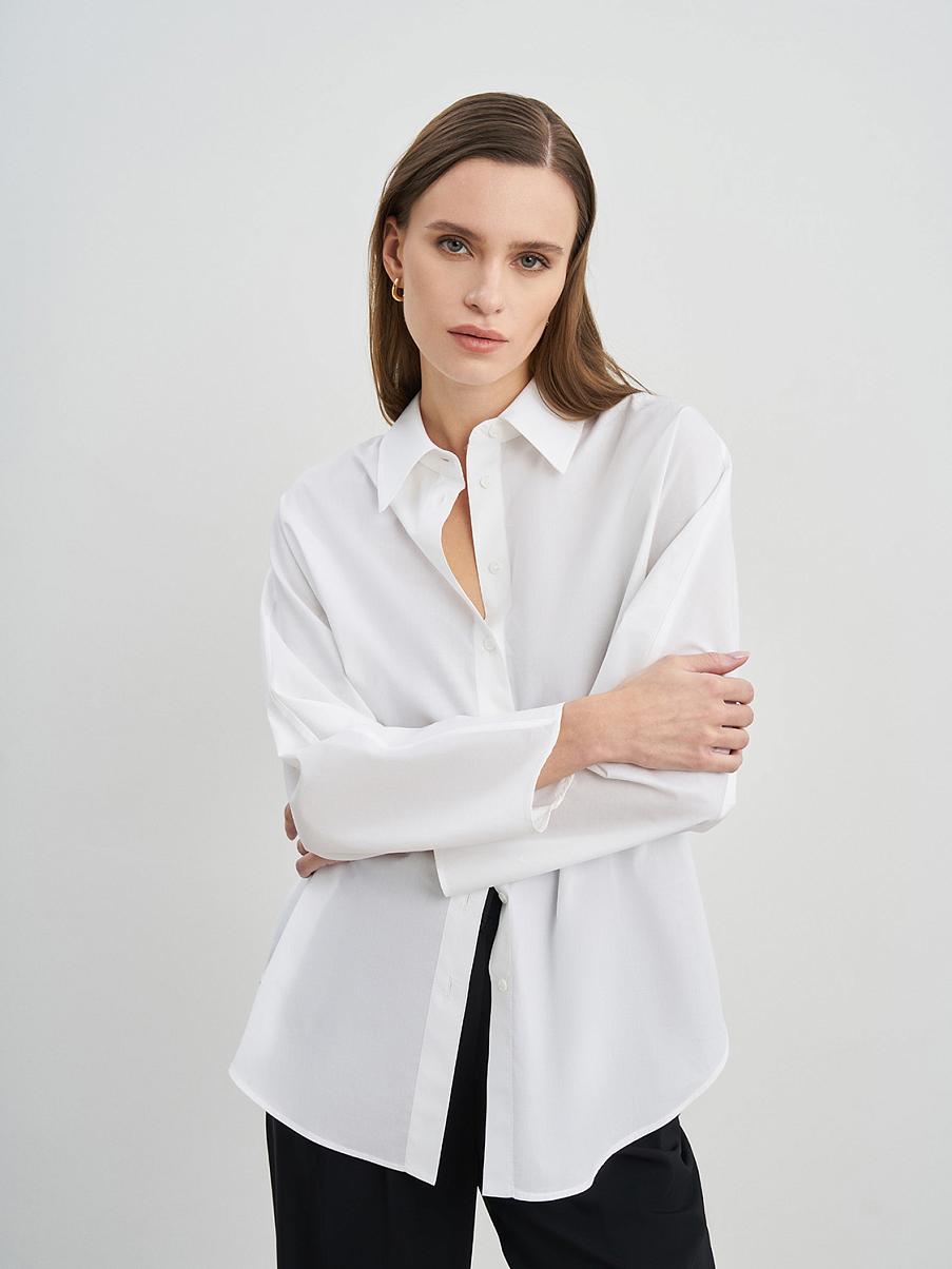 Асимметричная хлопковая рубашка оверсайз