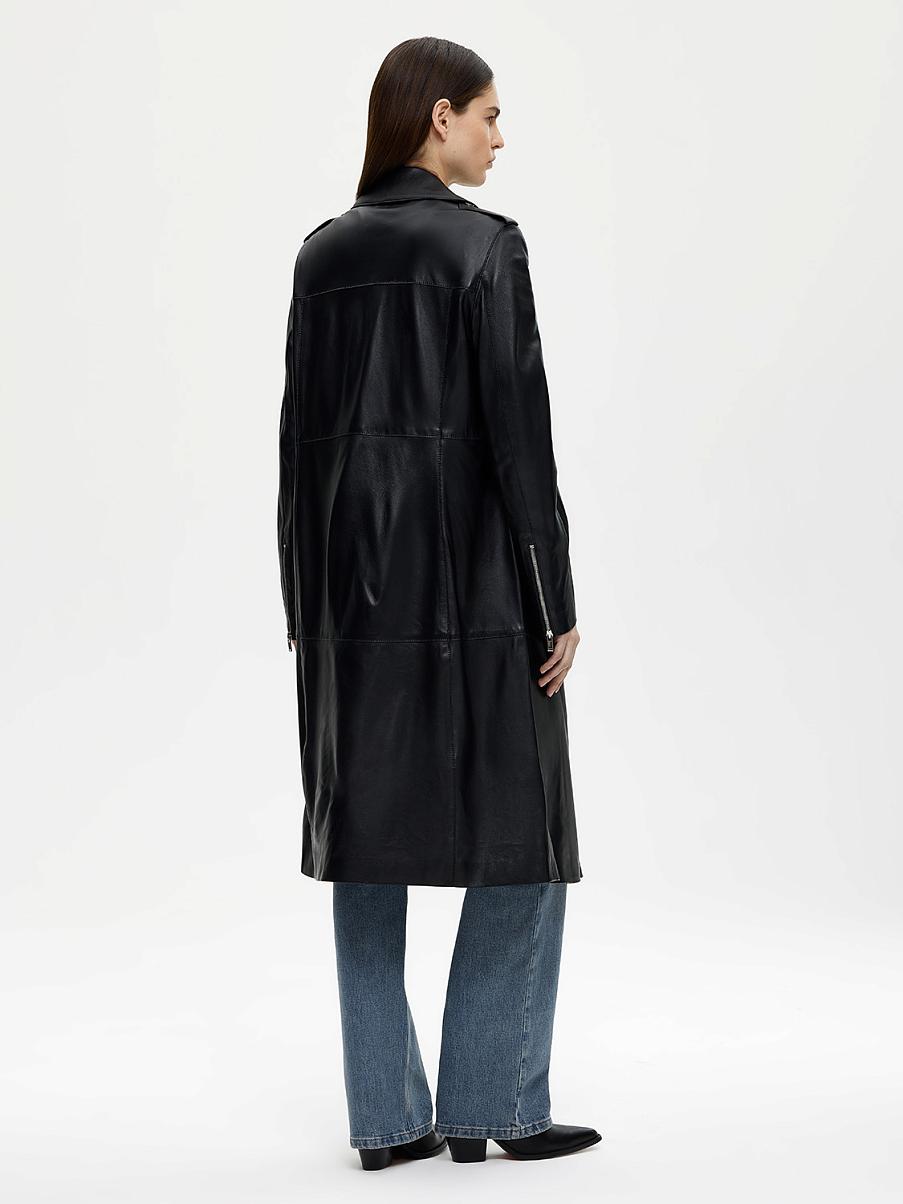 Тренч из натуральной кожи