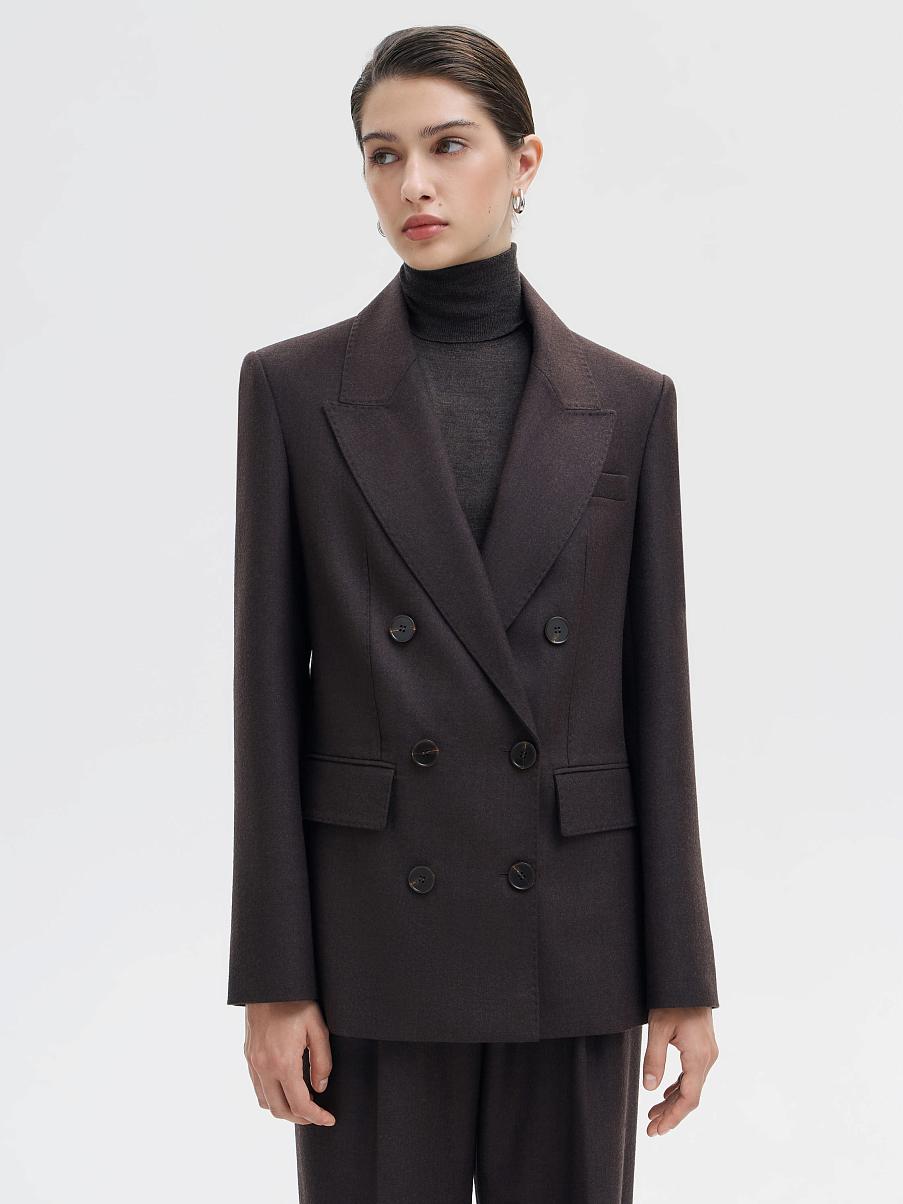 Жакет двубортный из шерсти