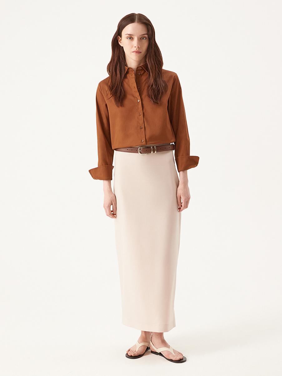 Хлопковая рубашка прямого кроя