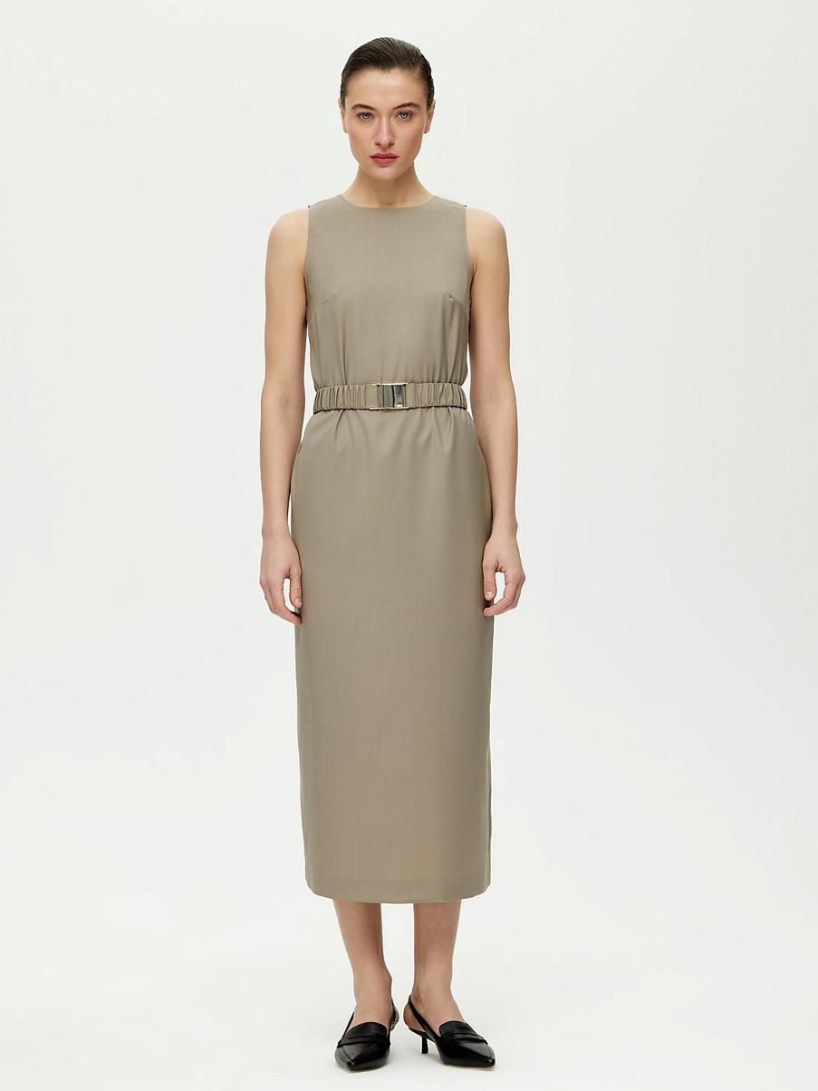 Платье-футляр с шерстью