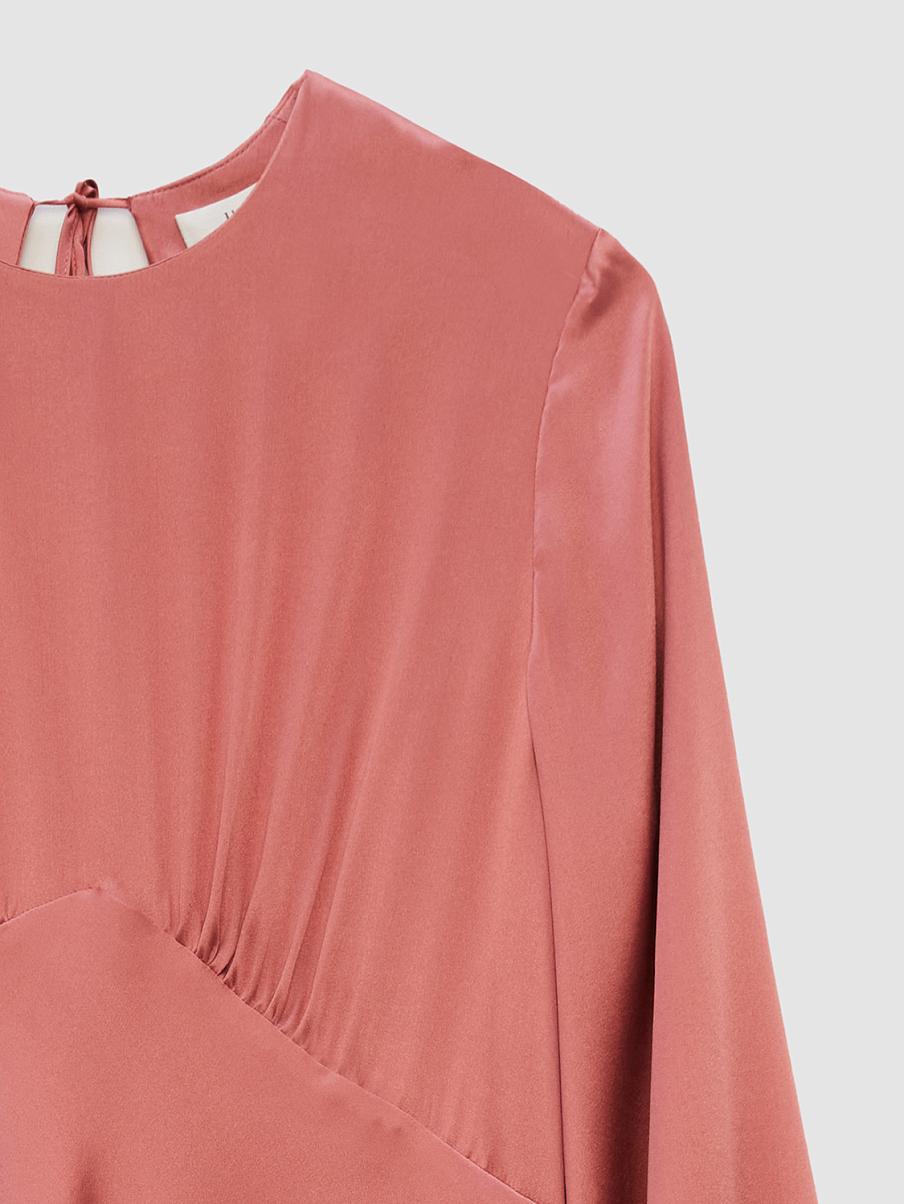 Шелковое платье миди с открытой спиной