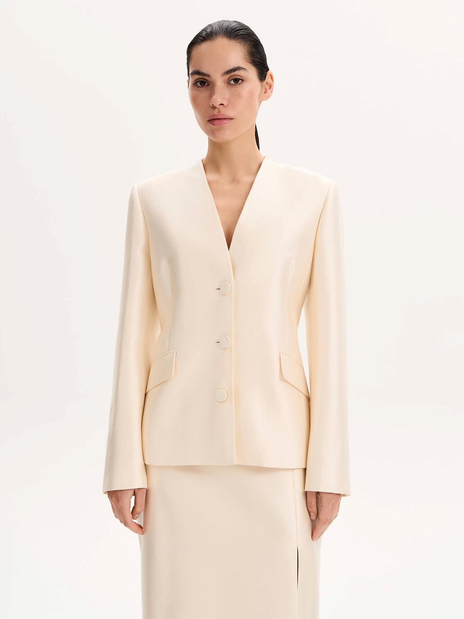 Жакет из шерсти и шелка