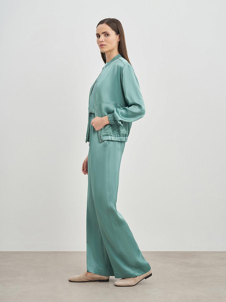 Атласные брюки свободного кроя