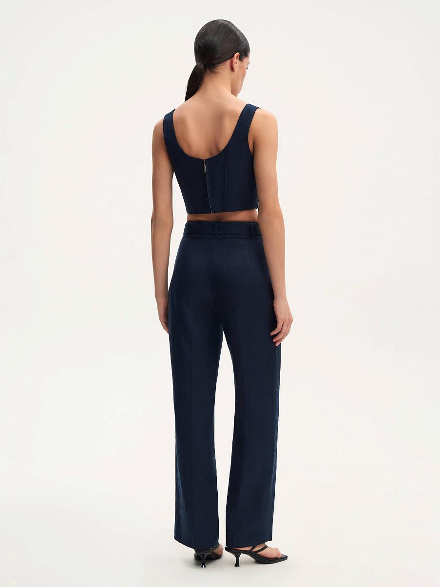 Брюки льняные с защипами