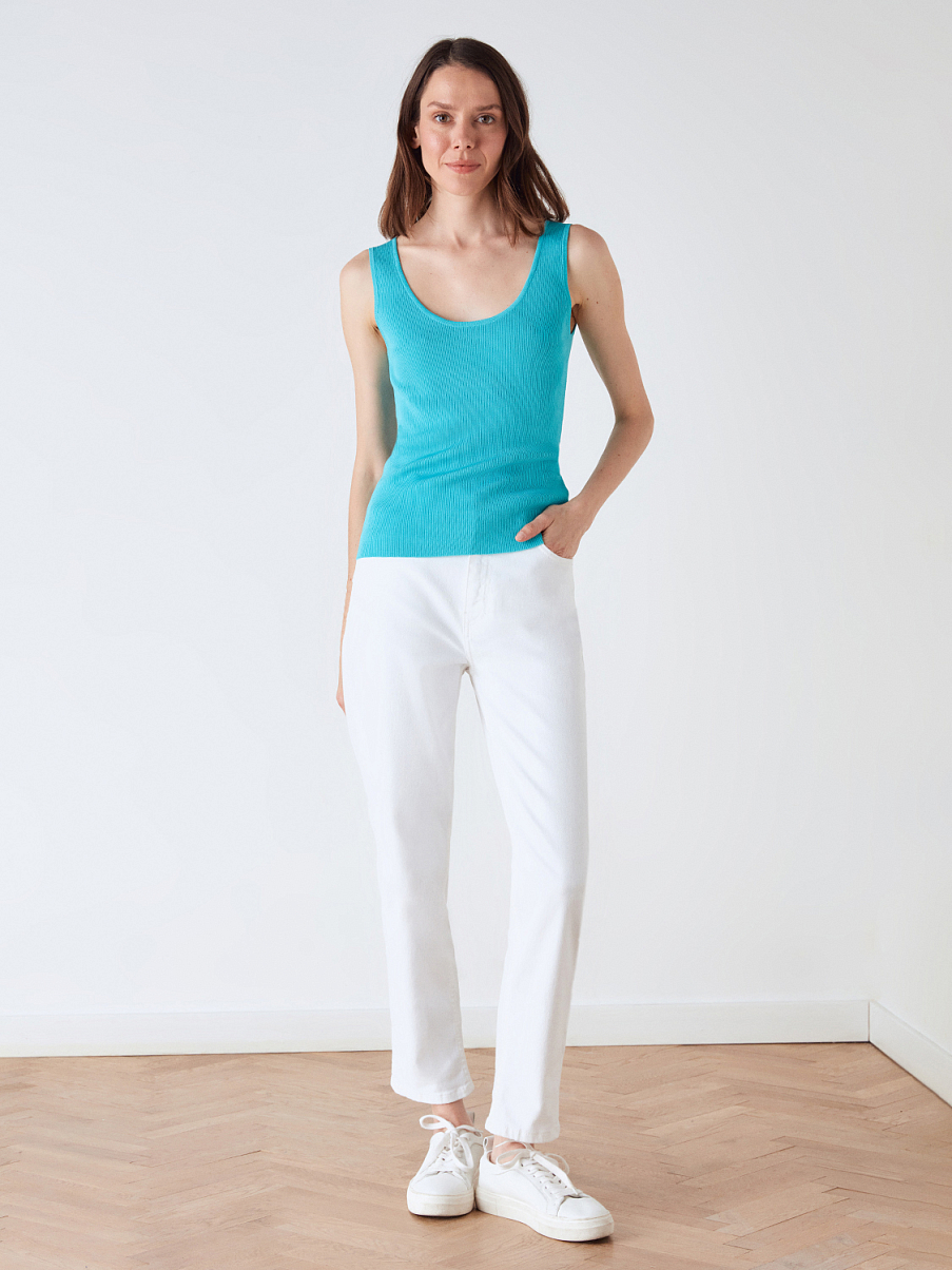 Облегающий трикотажный топ в рубчик