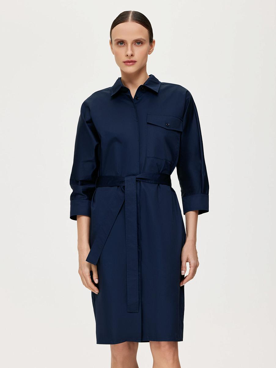 Хлопковое платье рубашечного кроя