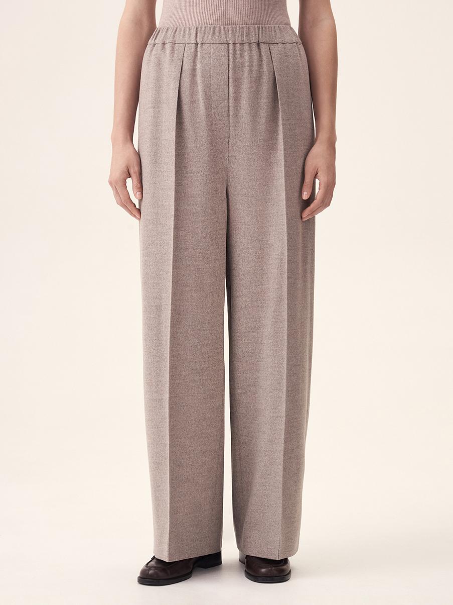 Брюки свободного кроя с поясом на резинке