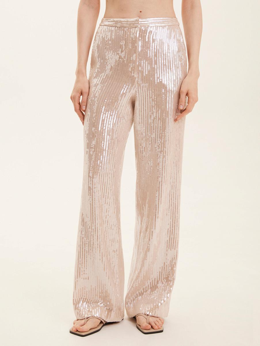 Прямые брюки расшитые пайетками