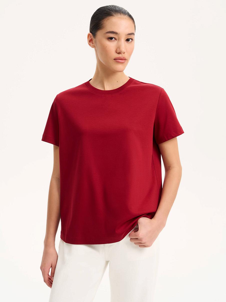 Футболка прямого кроя с шелком