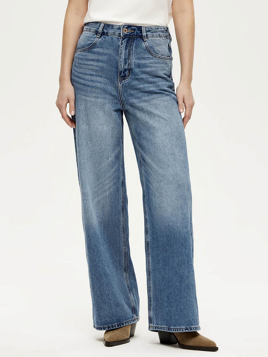 Хлопковые широкие джинсы