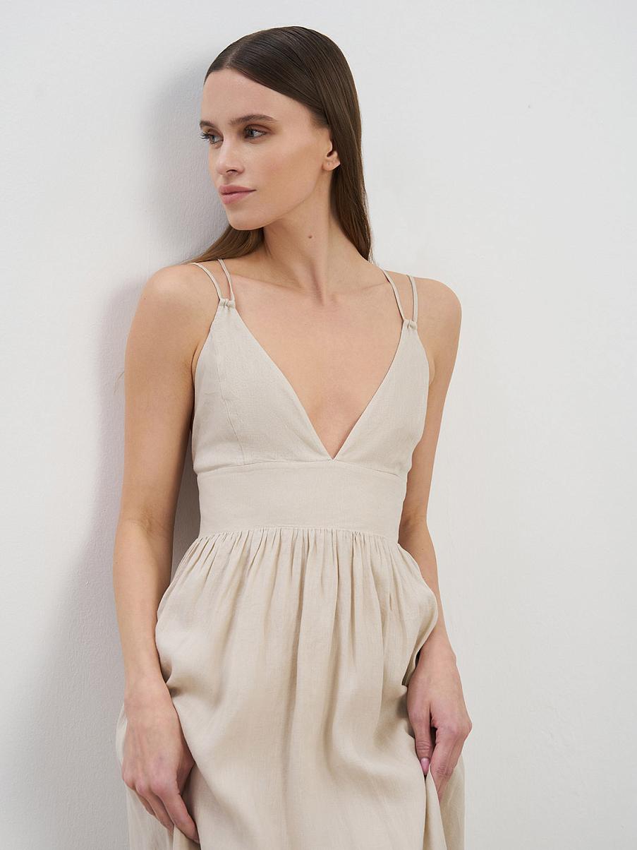 Сарафан макси изо льна и хлопка