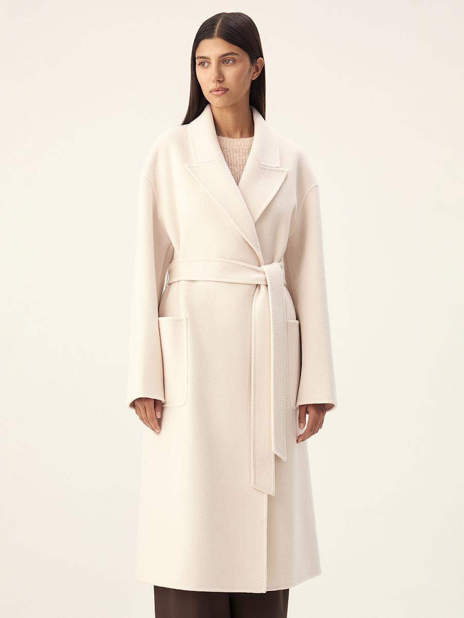 Пальто из мериноса и кашемира с поясом