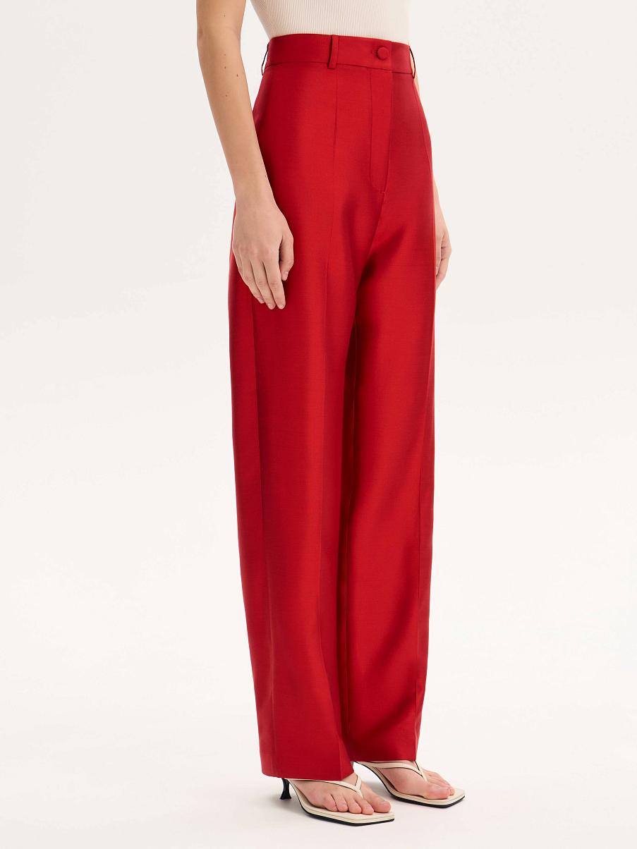 Брюки из шерсти и шелка