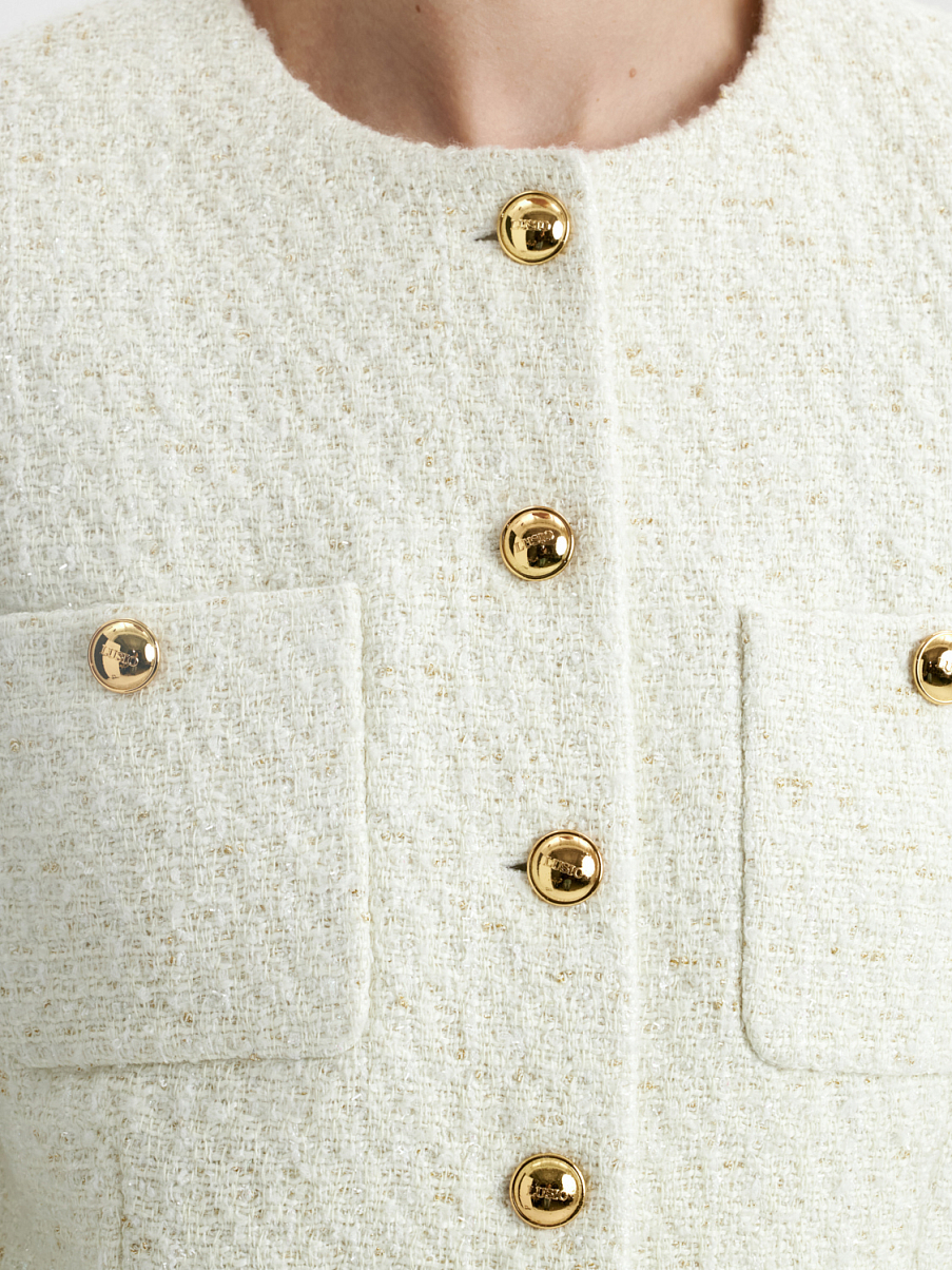 Укороченный жакет с шерстью