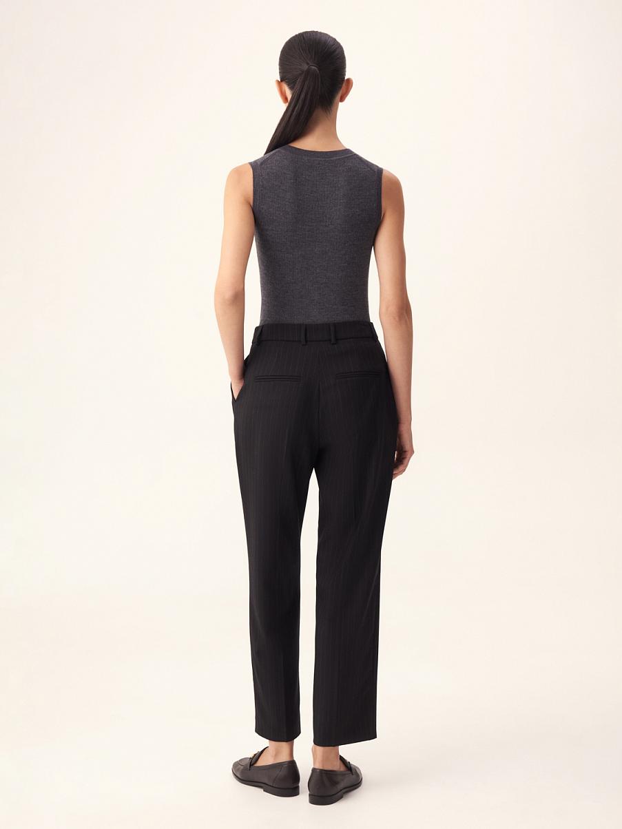 Брюки из шерсти в полоску