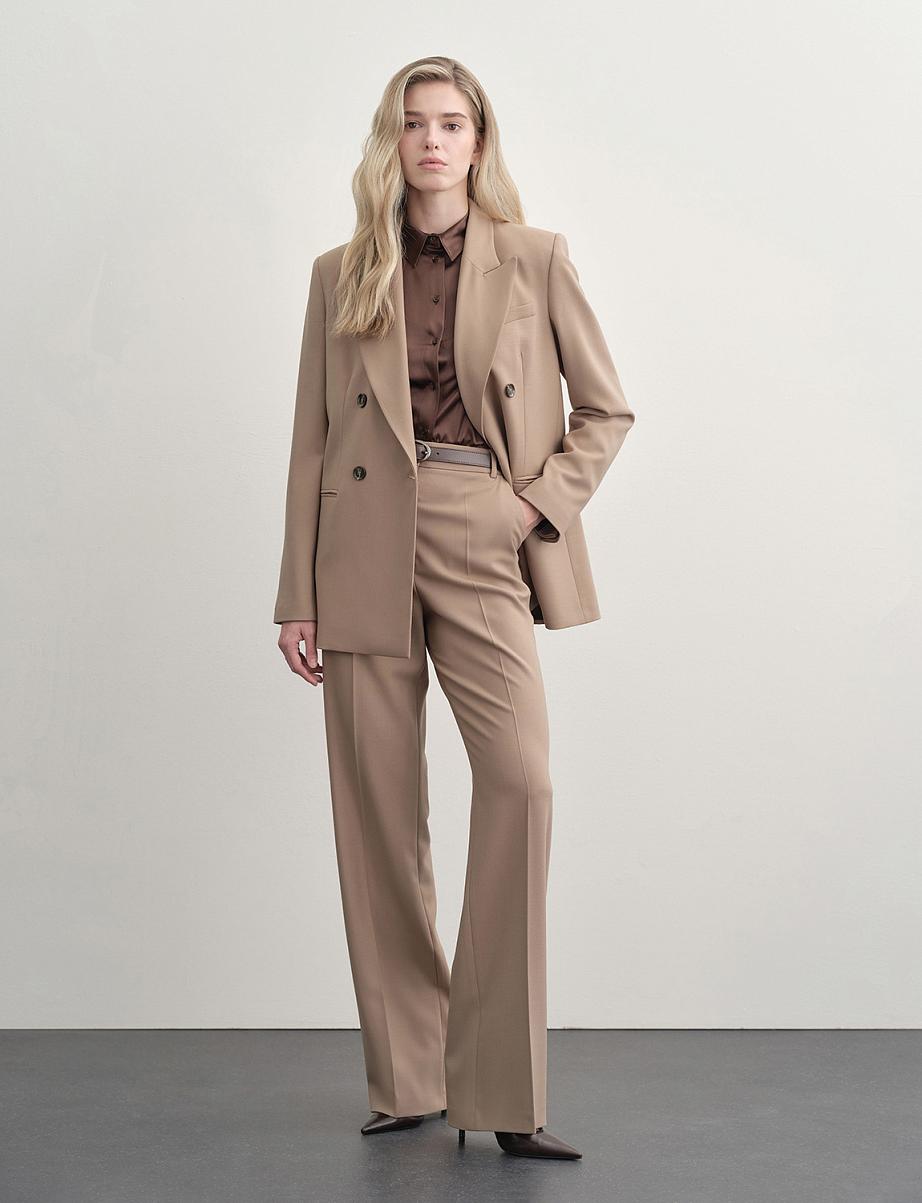 Прямые брюки с шерстью со стрелками