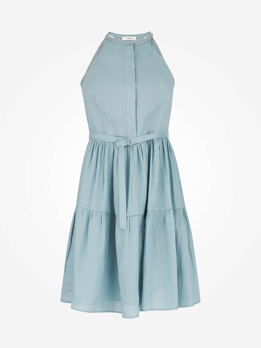 Платье мини изо льна