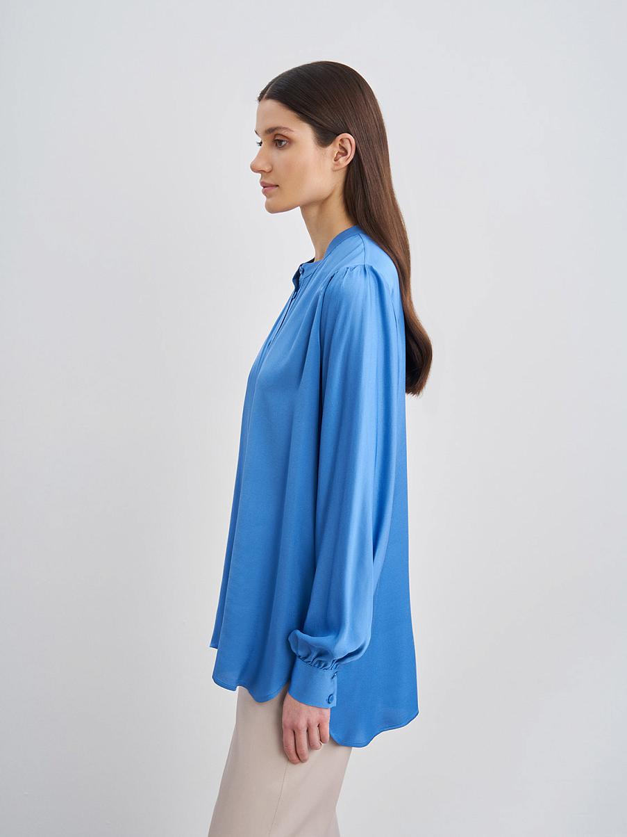 Атласная рубашка свободного кроя