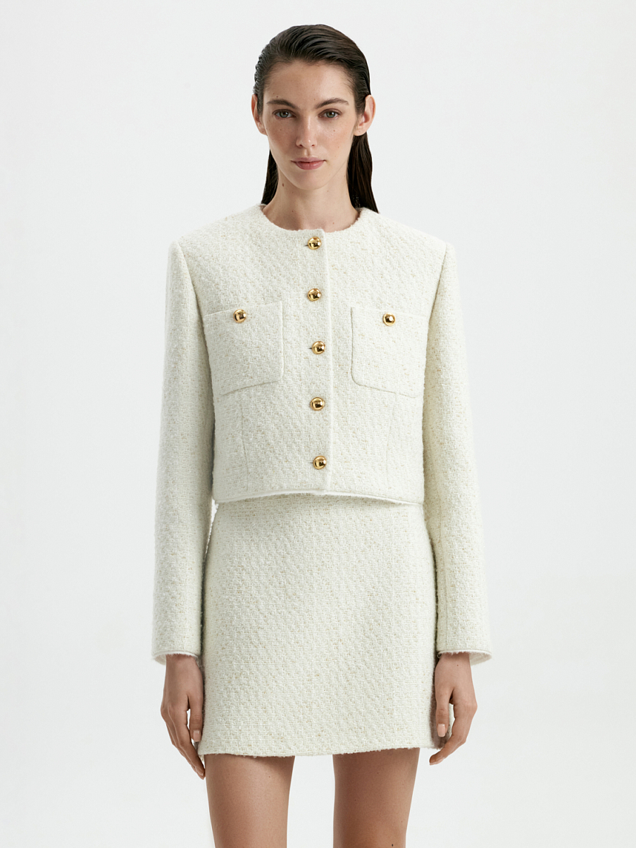 Укороченный жакет с шерстью