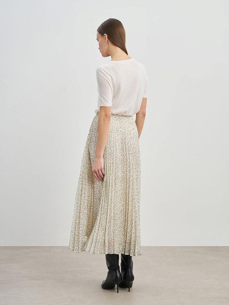 Плиссированная юбка с цветочным узором