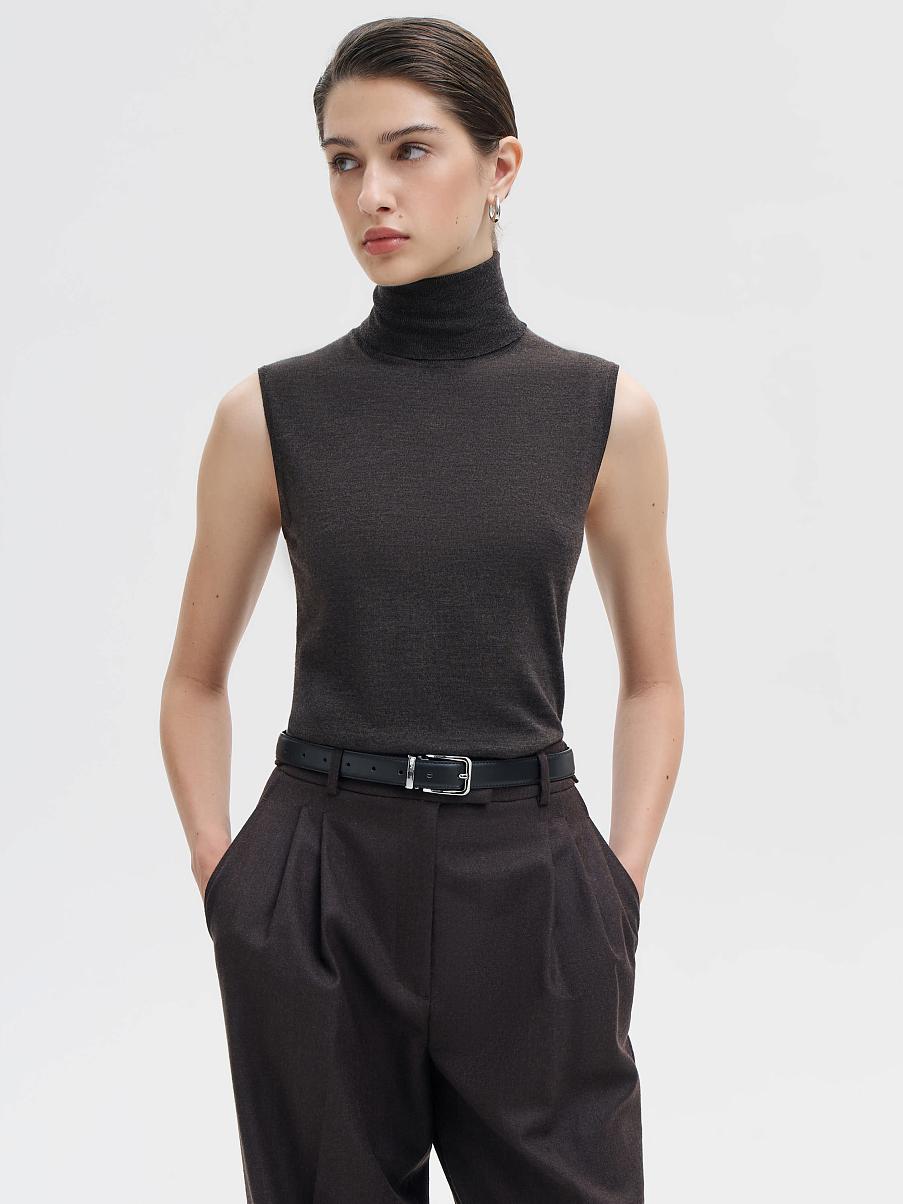 Водолазка без рукавов из мериноса