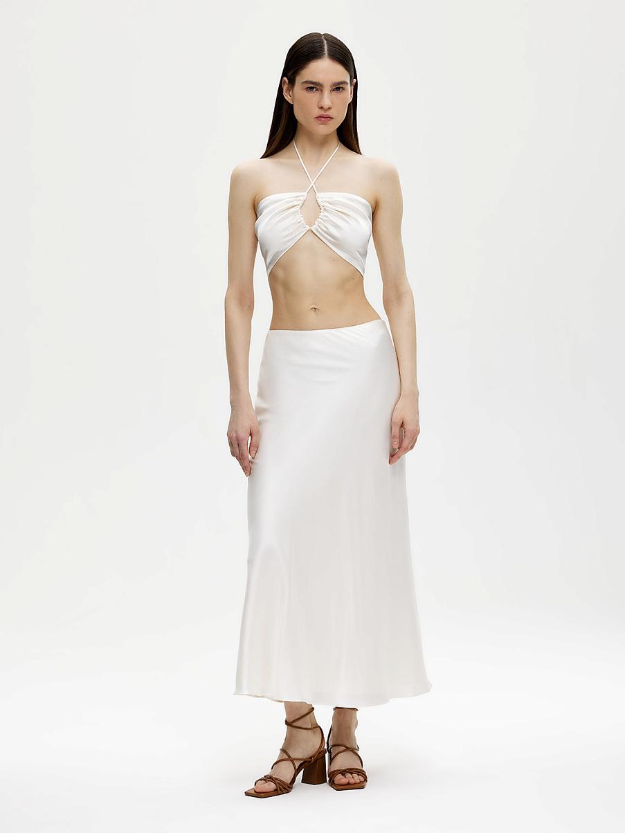 Шелковая юбка миди