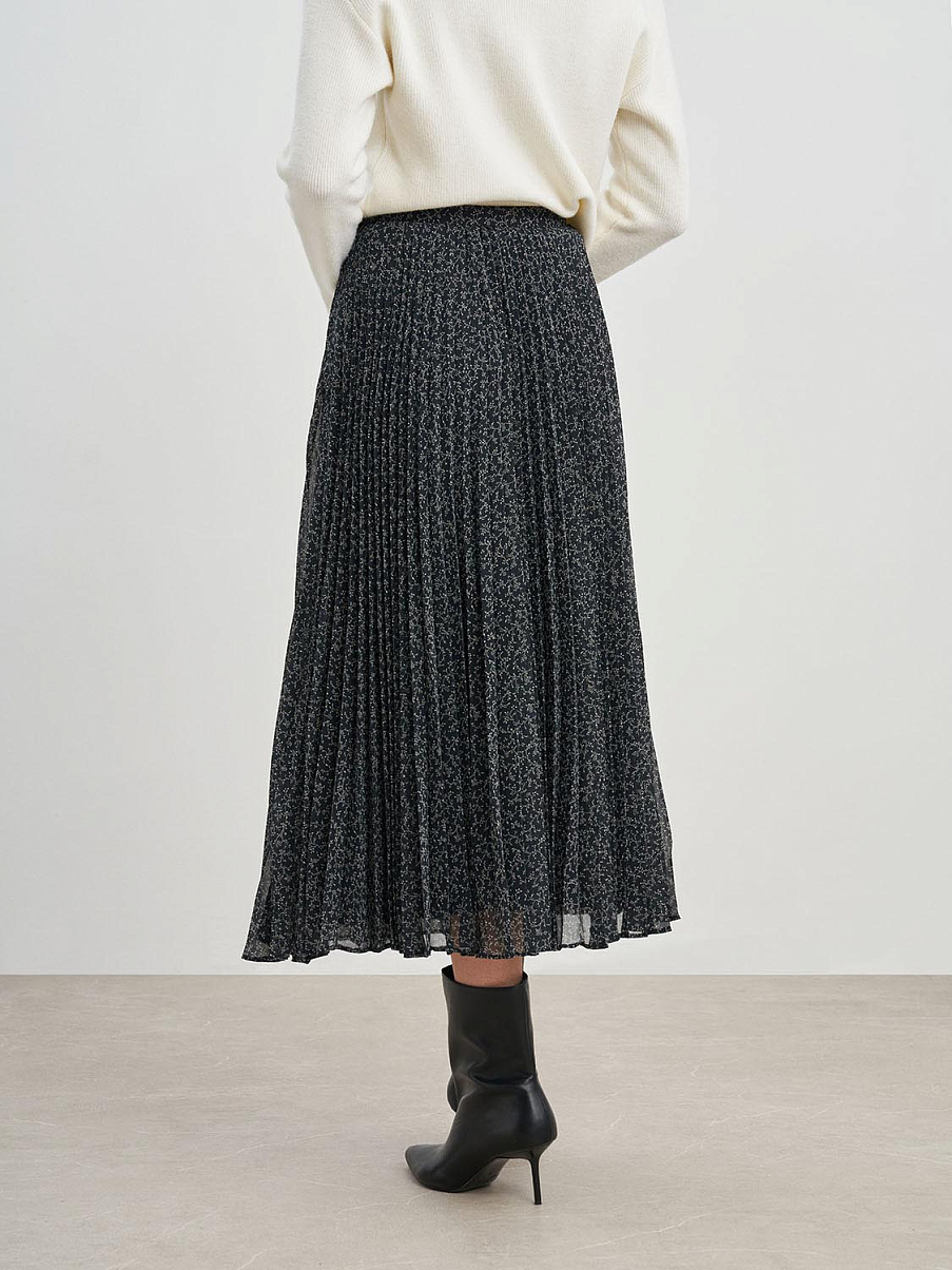 Плиссированная юбка с цветочным узором